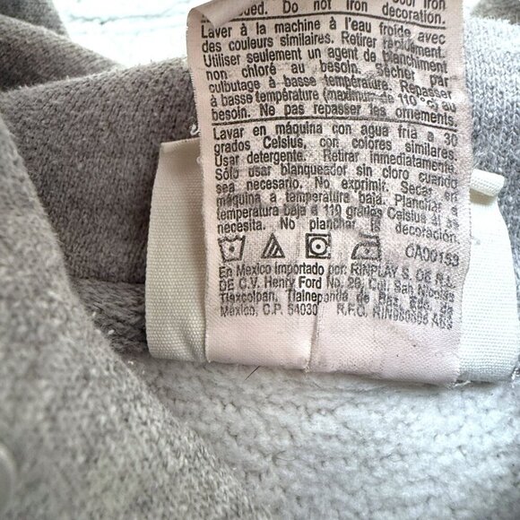 CHAMPION Reverse Weave Hoodie Size Large Oxford Grey Sweatshirt C Logo - Picture 11 of 16